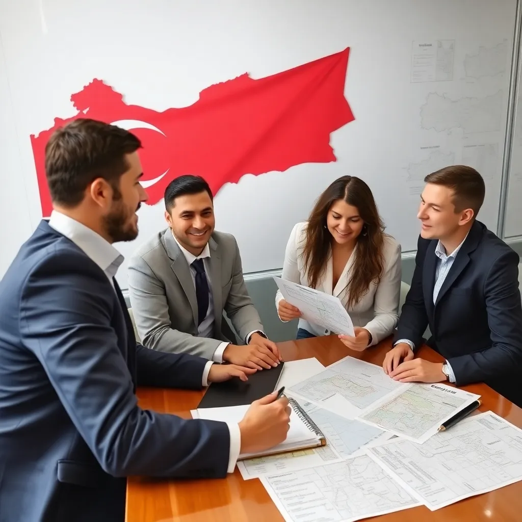 Türkiye pazarına giriş stratejisini planlayan iş ekibi
